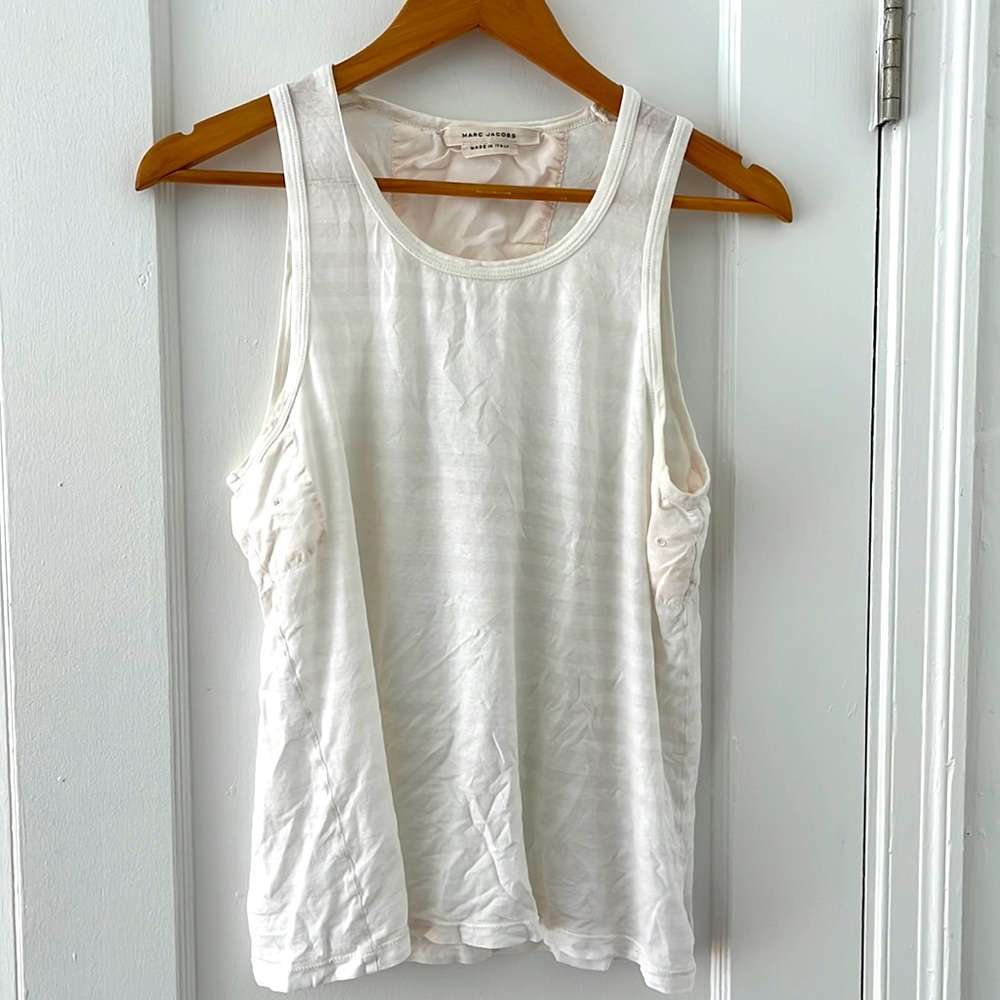 Marc Jacobs couture tank-top. Tone on tone off-white. Perfect for layering